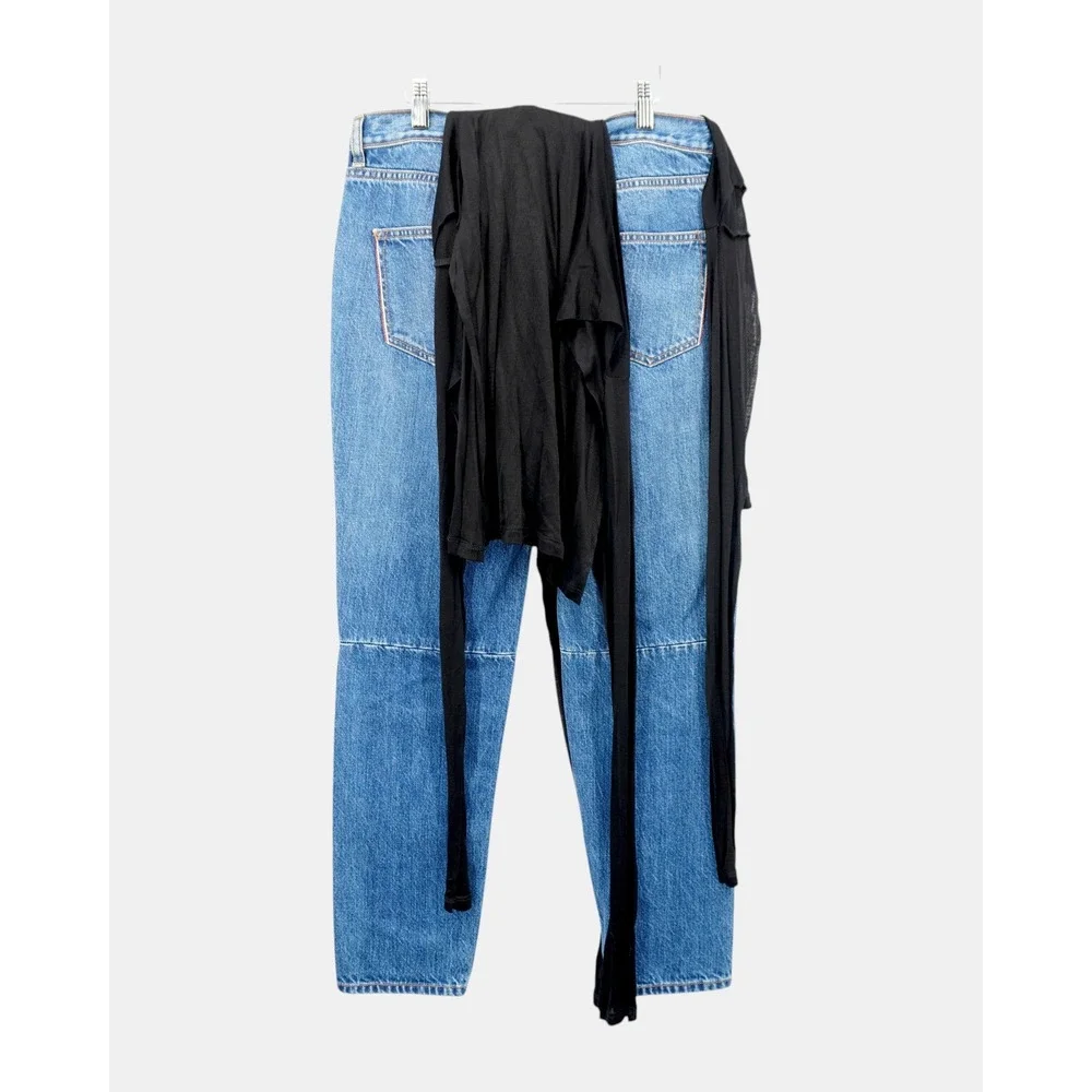 Unravel‎ Project Reversible Hybrid Jeans Women's 27 Shirt Overlay Deconstructed